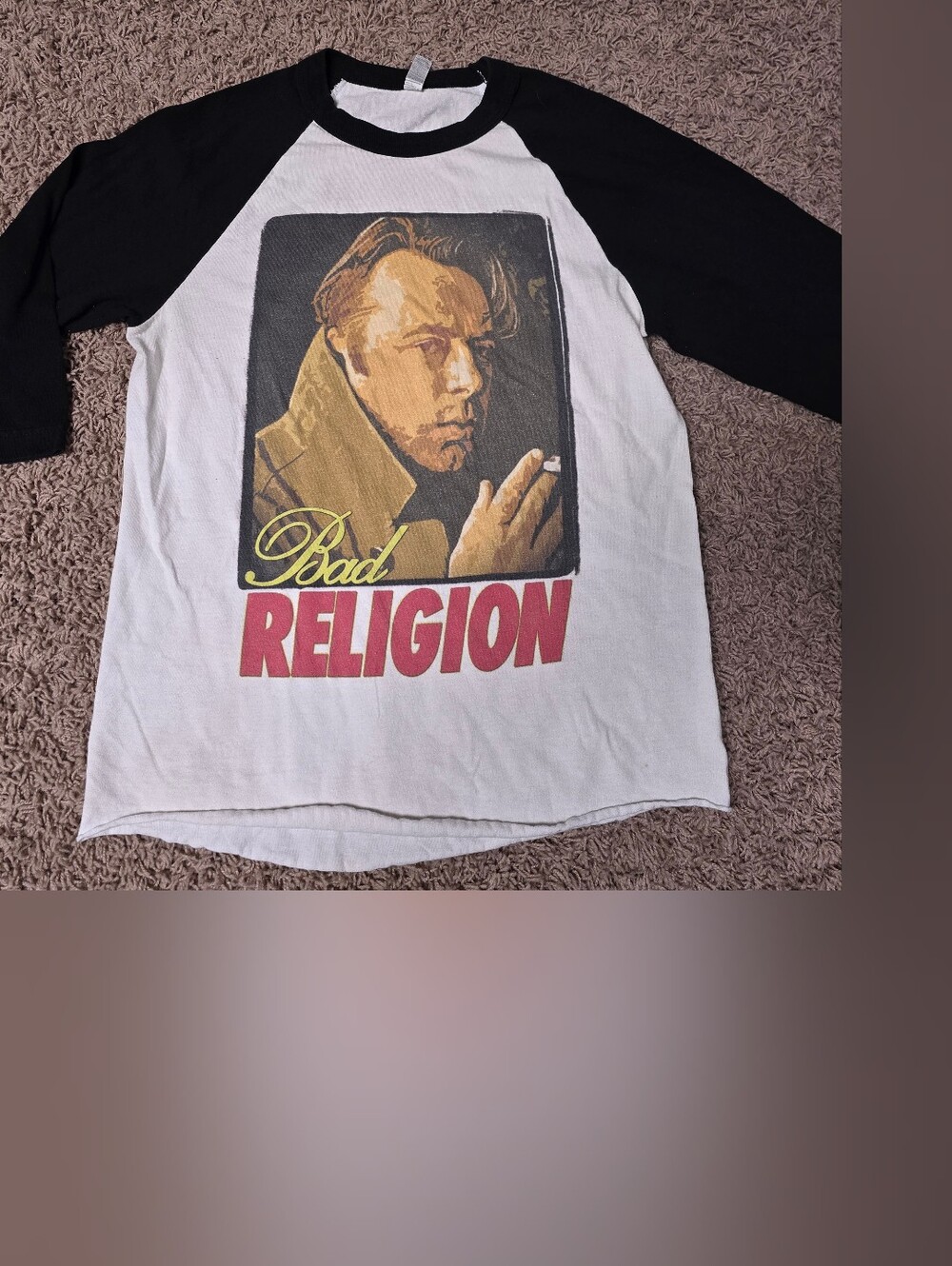 Men's Bad Religion Graphic Baseball Tee - Black/White